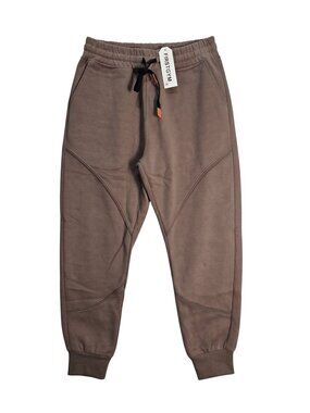 NWT | Men's Brown Jogger Sweatpants Detailed Seams Cuffed | Small